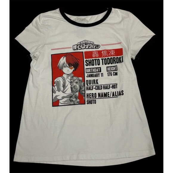 My Hero Academia Shoto Todoroki Graphic Ringer Top Women's Small Funimation - Picture 3 of 5